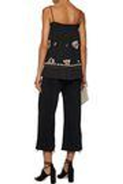 Derek Lam 10 Crosby Woman Embellished Pleated Silk Camisole Black In Black