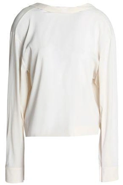 Shop Marni Crepe De Chine Shirt In Off-white