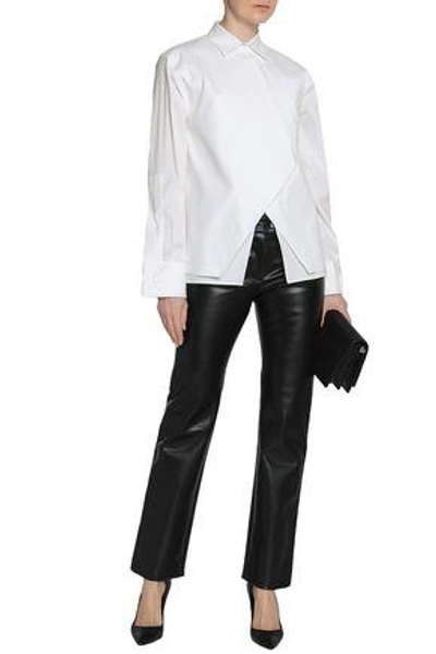 Shop Antonio Berardi Woman Layered Cotton-blend Poplin Shirt White