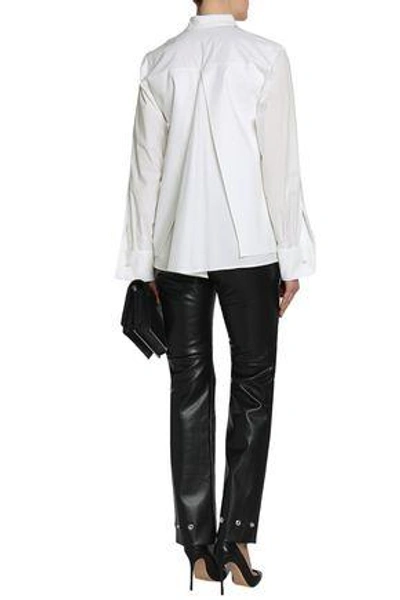 Shop Antonio Berardi Woman Layered Cotton-blend Poplin Shirt White