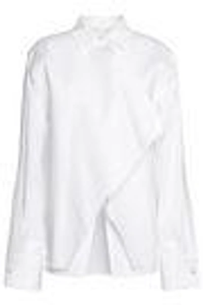 Shop Antonio Berardi Woman Layered Cotton-blend Poplin Shirt White