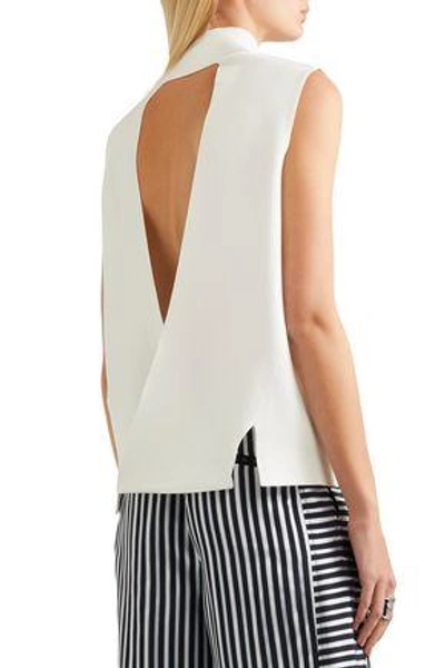 Shop Dion Lee Woman Open-back Stretch-knit Top Ivory