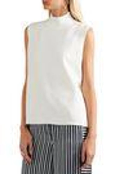 Shop Dion Lee Woman Open-back Stretch-knit Top Ivory