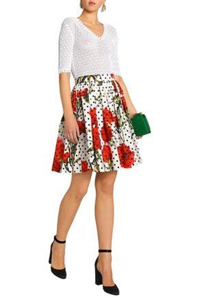 Shop Dolce & Gabbana Woman Crochet-knit Top White
