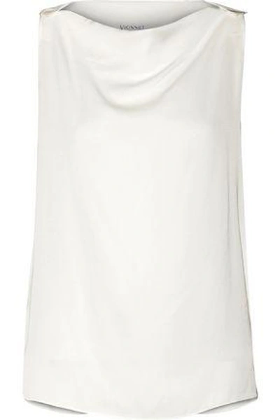 Shop Vionnet Woman Silk-blend Satin Top White