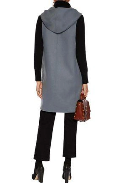 Shop Chloé Wool And Cashmere-blend Hooded Coat In Anthracite