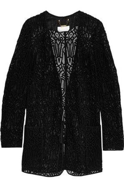 Chloé Embroidered Cotton-blend Mesh Jacket In Black