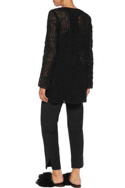 Chloé Embroidered Cotton-blend Mesh Jacket In Black