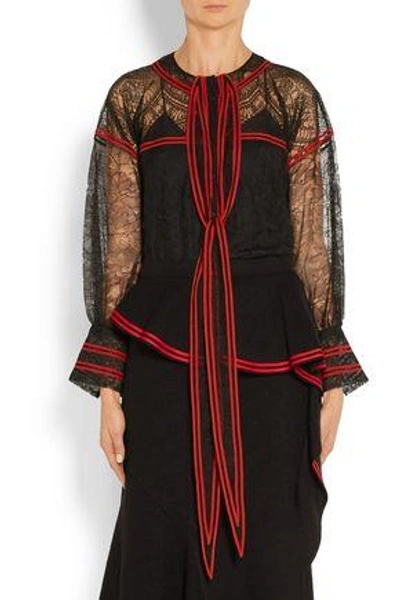 Shop Givenchy Woman Lace Patchwork Blouse Black