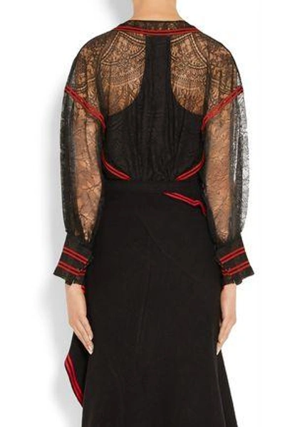 Shop Givenchy Woman Lace Patchwork Blouse Black