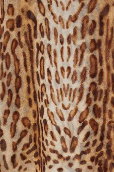 Shop Adam Lippes Woman Leopard-print Silk-crepe De Chine Top Animal Print