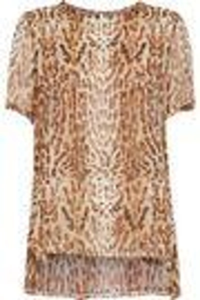 Shop Adam Lippes Woman Leopard-print Silk-crepe De Chine Top Animal Print