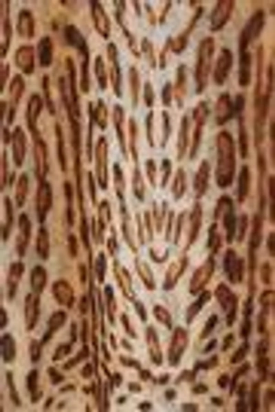 Shop Adam Lippes Woman Leopard-print Silk-crepe De Chine Top Animal Print