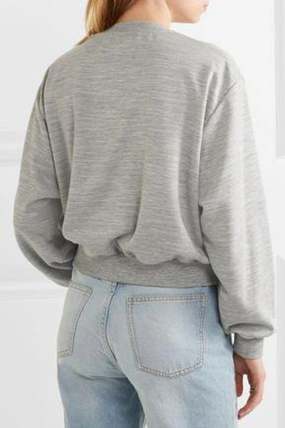Shop Moschino Woman Printed Jersey Sweatshirt Gray