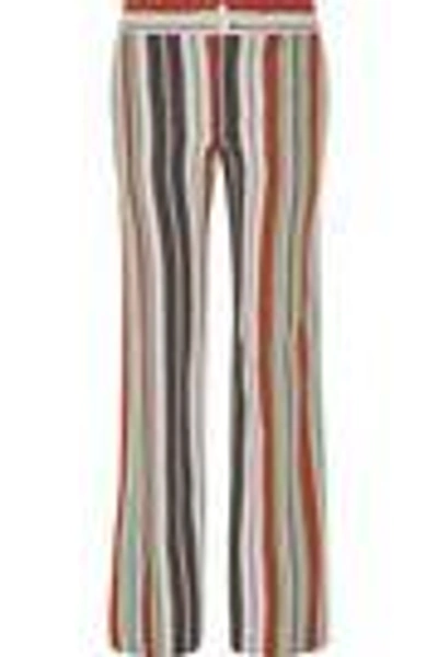 Chloé Striped Cotton-blend Twill Wide-leg Trousers In Mint