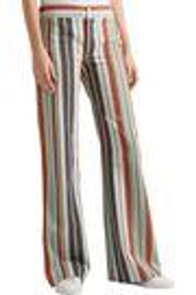 Chloé Striped Cotton-blend Twill Wide-leg Trousers In Mint