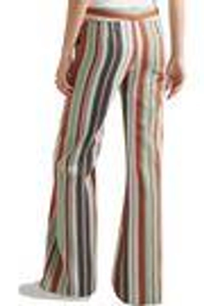Chloé Striped Cotton-blend Twill Wide-leg Trousers In Mint