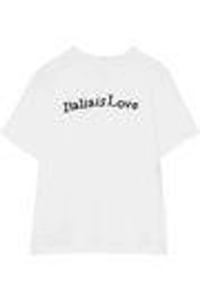 Shop Dolce & Gabbana Sequin-embellished Silk-blend Crepe De Chine T-shirt In White