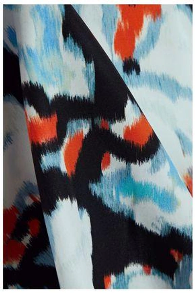 Shop Msgm Woman Printed Silk-satin Top Multicolor