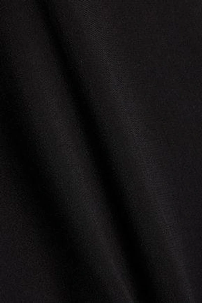 Shop Helmut Lang Woman Cropped Crepe De Chine Top Black