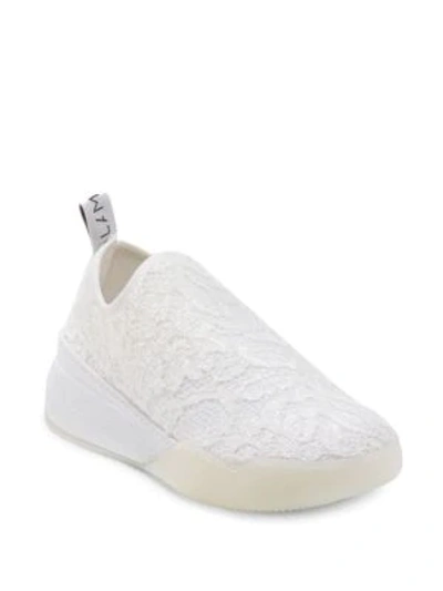 Shop Stella Mccartney Embroidered Lace Sock Sneakers In White