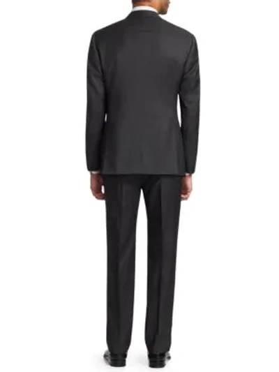 Shop Giorgio Armani Classic Wool Suit In Black