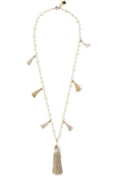 Shop Rosantica Woman Opera Gold-tone, Freshwater Pearl And Tassel Necklace Gold