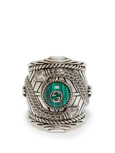 Gucci Silver Garden Logo Ring | ModeSens
