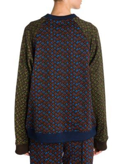 Shop Marni Printed Jersey Sweatshirt In Raisin-blue