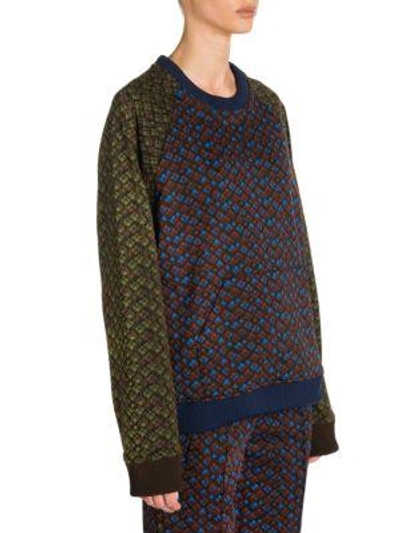 Shop Marni Printed Jersey Sweatshirt In Raisin-blue