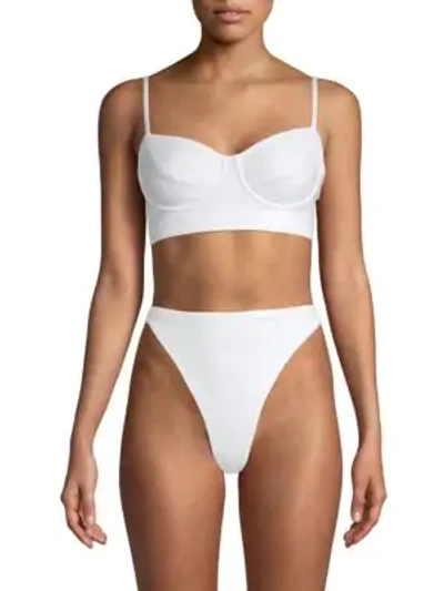 Shop Norma Kamali Underwire Bra Bikini Top In White