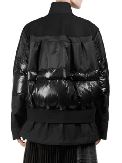 Shop Sacai Melton X Layered-look Jacket In Black