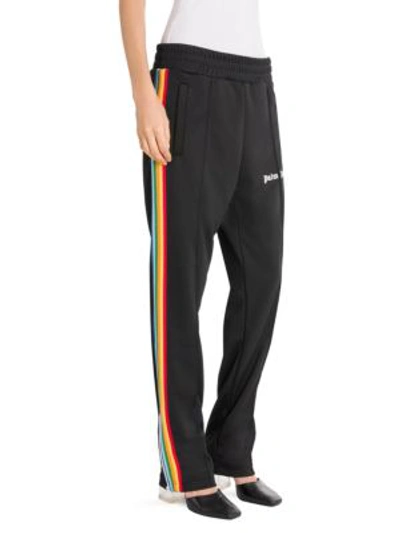Shop Palm Angels Rainbow Track Pants In Black