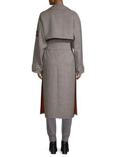 Shop Tommy Hilfiger His For Her Wool-blend Trench Coat In Meteorite