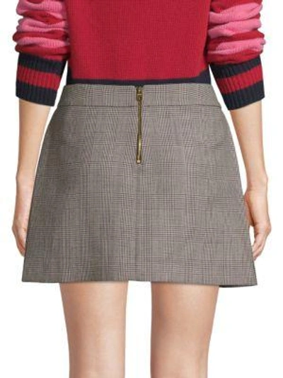 Shop Tommy Hilfiger Pow Wool Houndstooth Mini Skirt In Meteorite