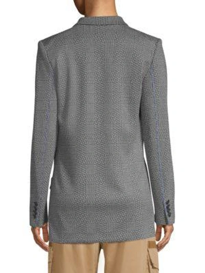 Shop Tommy Hilfiger Double-breasted Fitted Blazer In Grey