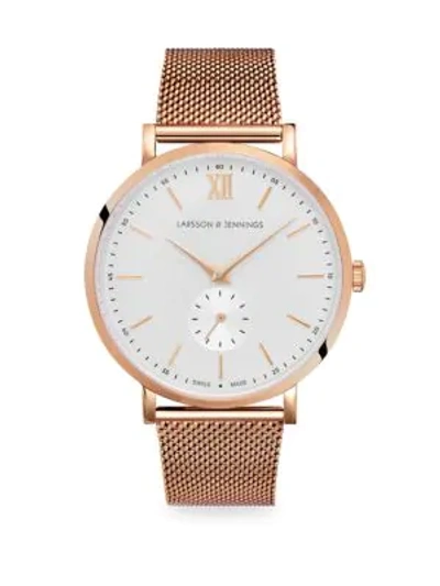 Shop Larsson & Jennings Lugano Jura Rose Goldtone Bracelet Watch