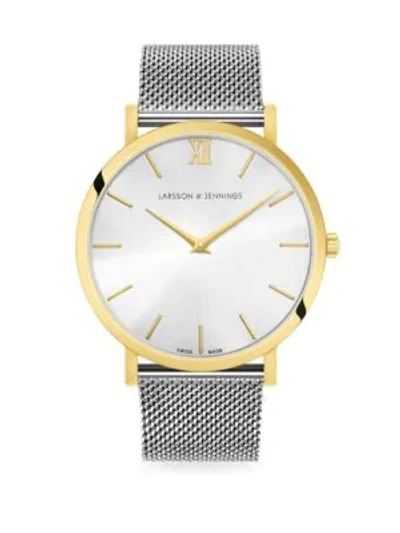 Shop Larsson & Jennings Lugano Solaris Two-tone Bracelet Watch In Silver