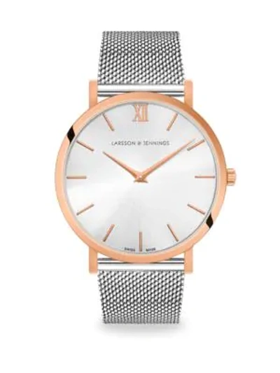 Shop Larsson & Jennings Lugano Solaris Two-tone Bracelet Watch In Silver