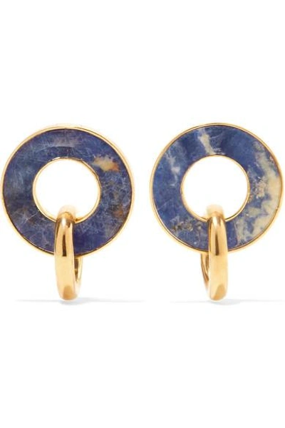 Shop Paola Vilas Constantin Gold-plated Sodalite Earrings In Blue