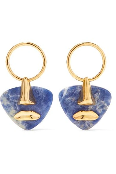 Shop Paola Vilas Breton Gold-plated Sodalite Earrings In Blue