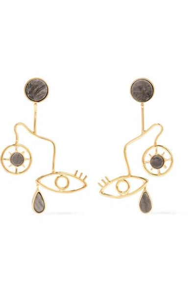 Shop Paola Vilas Mobile Gold-plated Granite Earrings