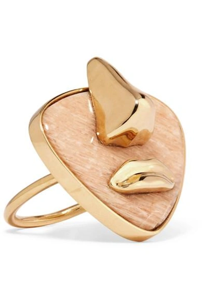 Shop Paola Vilas Breton Gold-plated Amazonite Ring In Pink