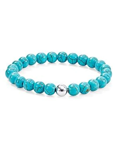Shop Aqua Sterling Silver & Stone Beaded Stretch Bracelet - 100% Exclusive In Turq Howlite/silver