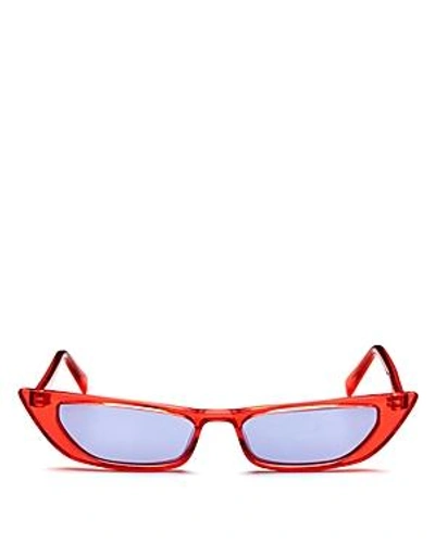 Shop Kendall + Kylie Kendall And Kylie Women's Vivian Extreme Cat Eye Sunglasses, 50mm In Neon Pink/blue