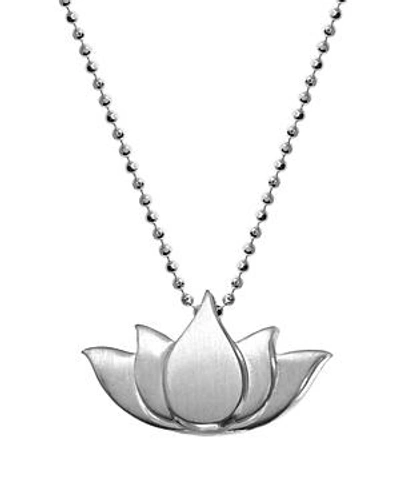 Shop Alex Woo Little Faith Lotus Necklace, 16 In Silver