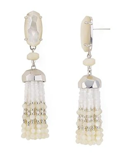 Shop Kendra Scott Dove Tassel Drop Earrings In Ivory/silver