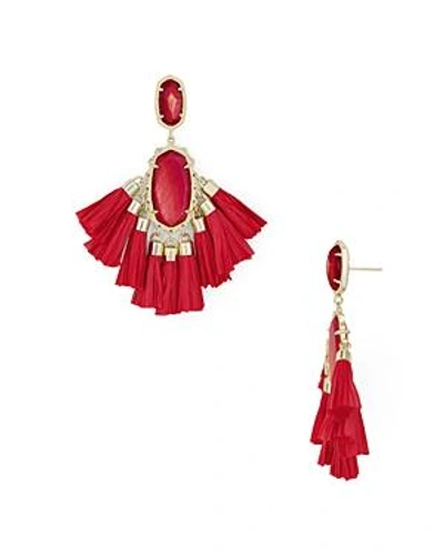 Shop Kendra Scott Kristen Tassel Drop Earrings In Red