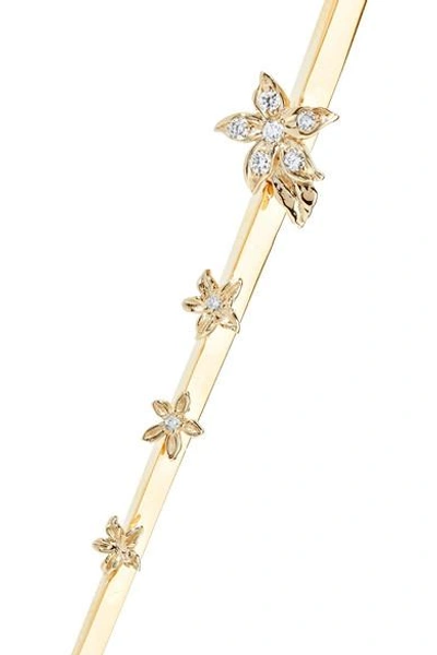 Shop Foundrae Millie Fleur And Thorn 18-karat Gold Diamond Necklace