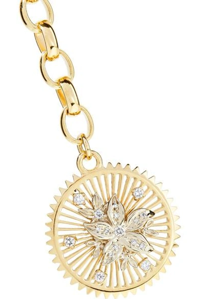 Shop Foundrae Millie Fleur And Thorn 18-karat Gold Diamond Necklace